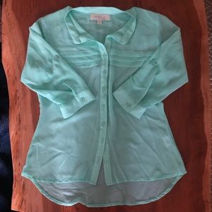 Mint Green Sheer Blouse